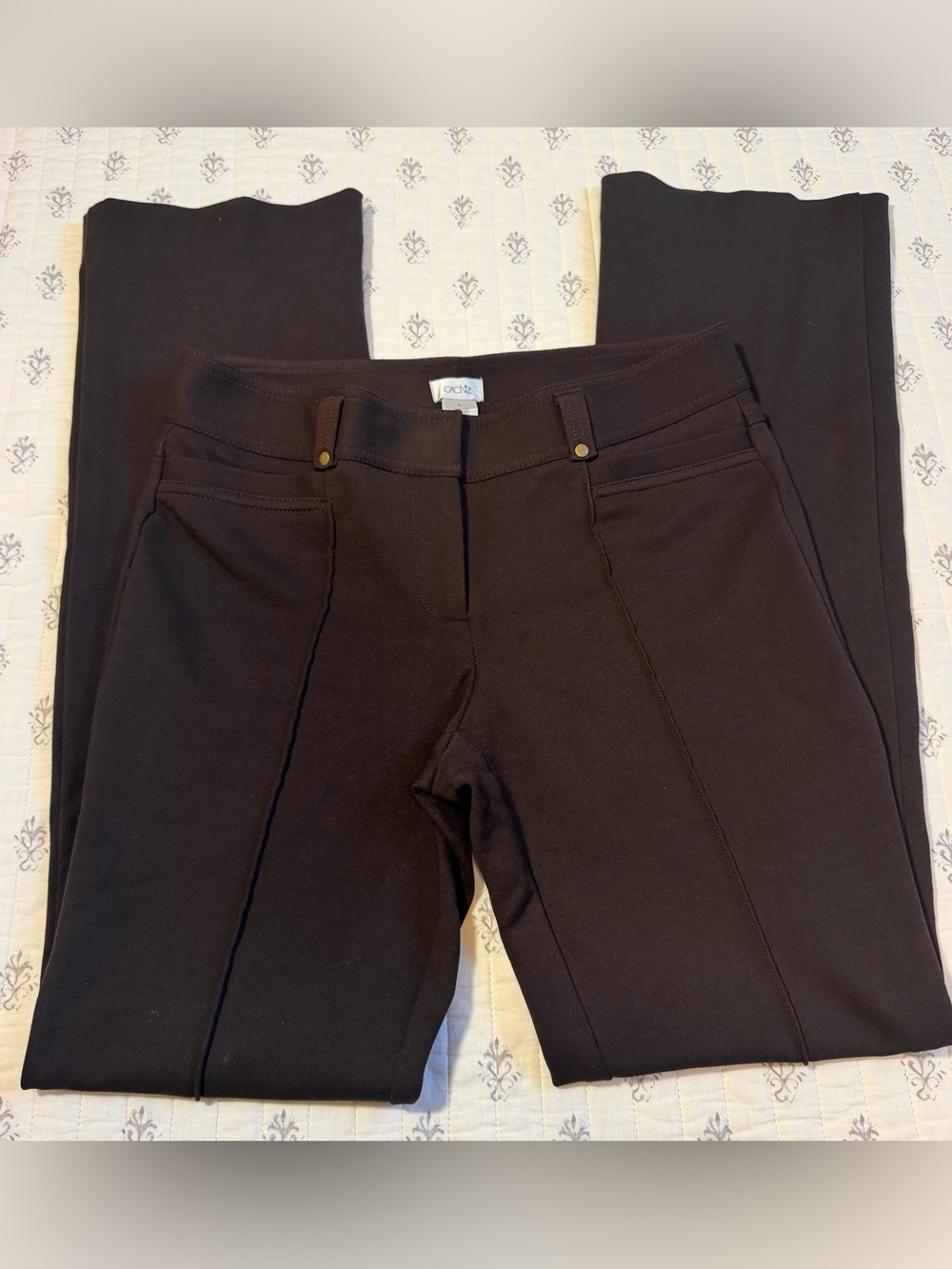 Vintage Cache Brown Straight Leg Trousers Size 4 | Y2K Tailored Fall Pants